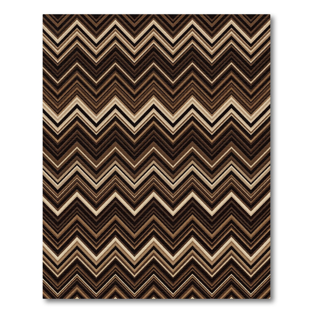 Brown Earth Tone Chevron Zigzag Rug