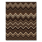 Brown Earth Tone Chevron Zigzag Rug