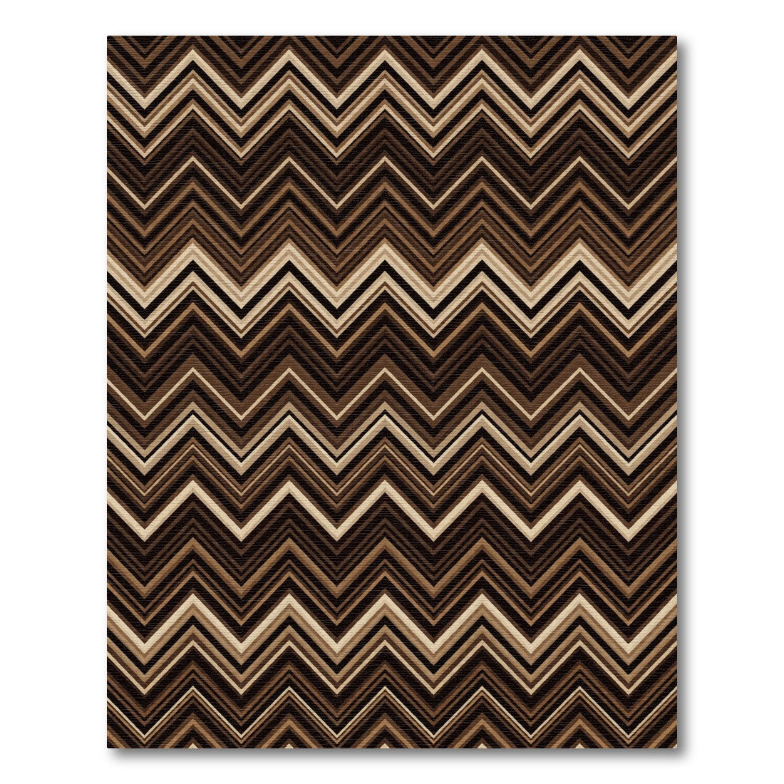 Brown Earth Tone Chevron Zigzag Rug