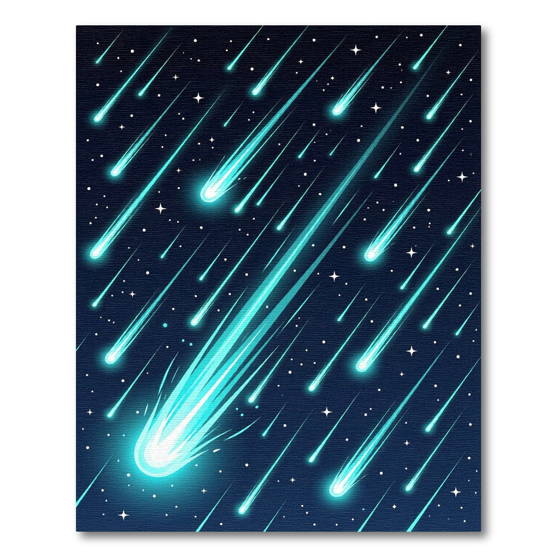 Glowing Celestial Blue Shooting Star Space Rug