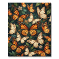 Whimsical Orange Butterfly Garden Meadow Rug