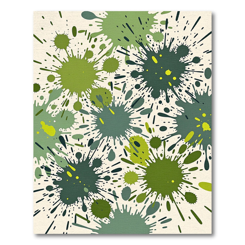 Green Splatterburst Abstract Art Rug