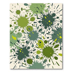 Green Splatterburst Abstract Art Rug