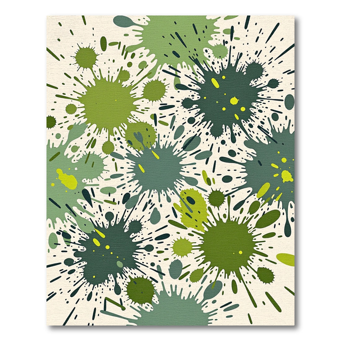Green Splatterburst Abstract Art Rug