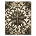 Ornate Golden Celestial Star Filigree Rug