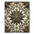 Ornate Golden Celestial Star Filigree Rug