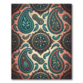 Teal Orange Paisley Medallion Rug
