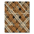 Interlocking Golden Ochre Geometric Lattice Rug