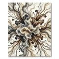 Abstract Monochrome Swirl Fluid Flow Rug