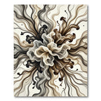 Abstract Monochrome Swirl Fluid Flow Rug