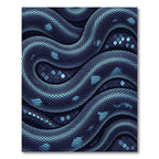 Luminescent Indigo Serpent Scale Wave Rug