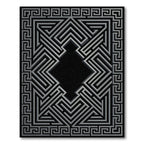 Monochromatic Maze Geometric Border Rug