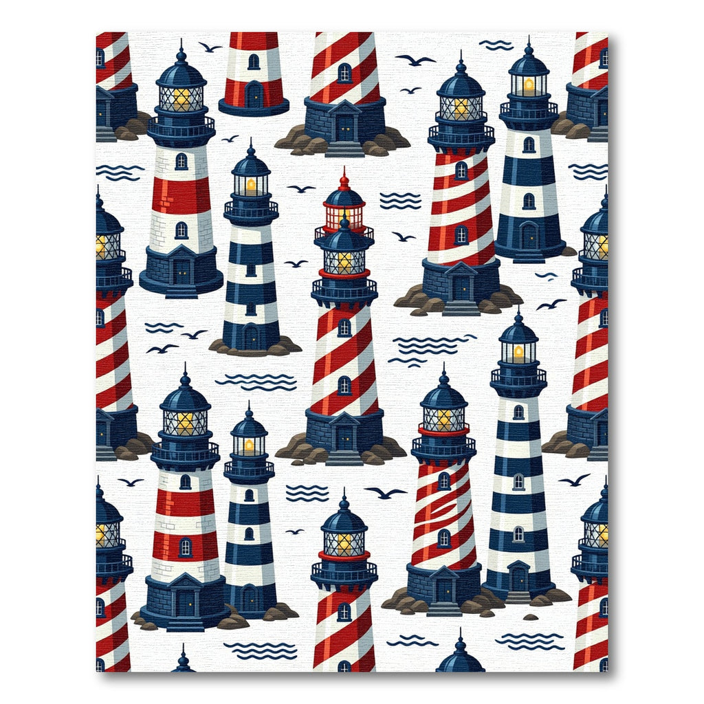 Nautical Lighthouse Coastal Sea Art Rug