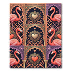 Pink Flamingo Heart Archway Tapestry Rug