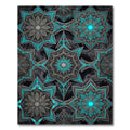 Luminous Teal Silver Celestial Starry Art Rug