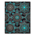 Luminous Teal Silver Celestial Starry Art Rug