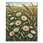 Golden Daisy Wheat Meadow Floral Rug