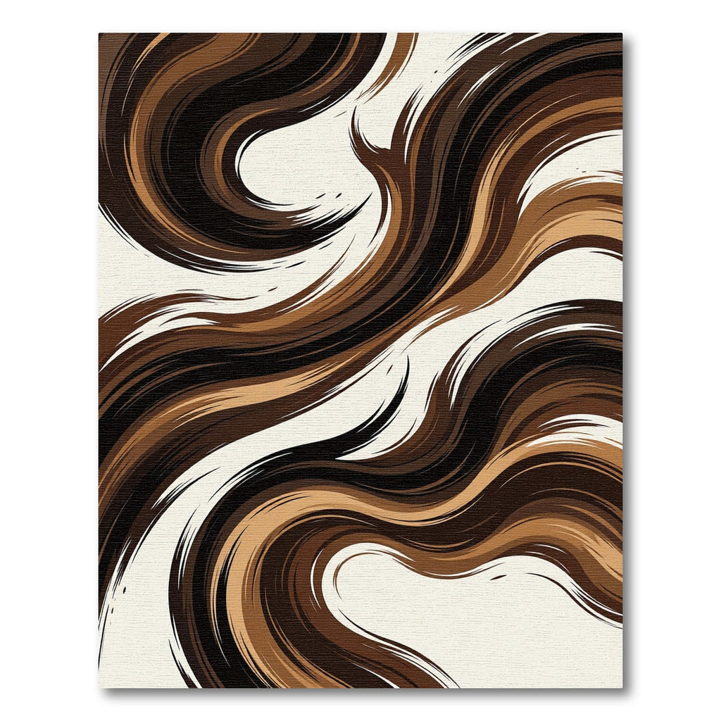 Rich Brown Swirl Abstract Rug