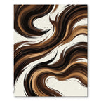 Rich Brown Swirl Abstract Rug