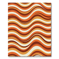 Retro Mid-Century Burnt Orange Wavy Lines Rug
