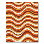 Retro Mid-Century Burnt Orange Wavy Lines Rug