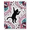 Whimsical Black Cat Starry Night Rug