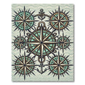 Nautical Compass Star Antique Wave Rug
