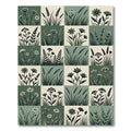 Green Daisy Grass Meadow Composition Rug