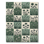 Green Daisy Grass Meadow Composition Rug