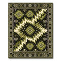 Army Green Geometric Sunburst Rug