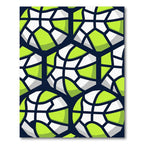 Lime and White Geometric Hexagon Sphere Rug