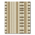 Earthy Tan Plaid Stripe Combination Rug