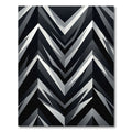 Monochrome Geometric Chevron Layers Rug
