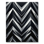 Monochrome Geometric Chevron Layers Rug