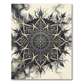 Monochromatic Floral Sunburst Mandala Rug