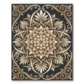 Golden Floral Mandala Ornate Rug