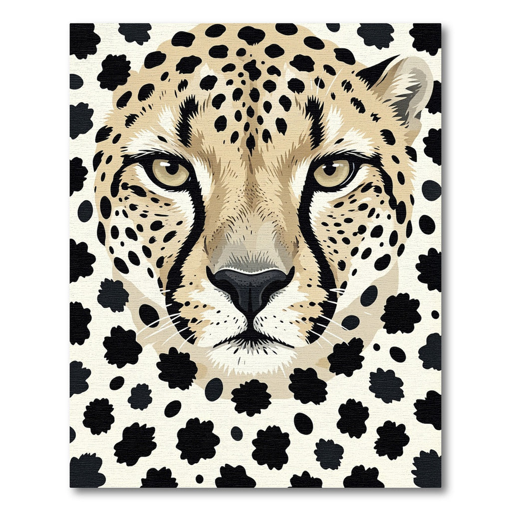 Bold Cheetah Face Black Spot Rug