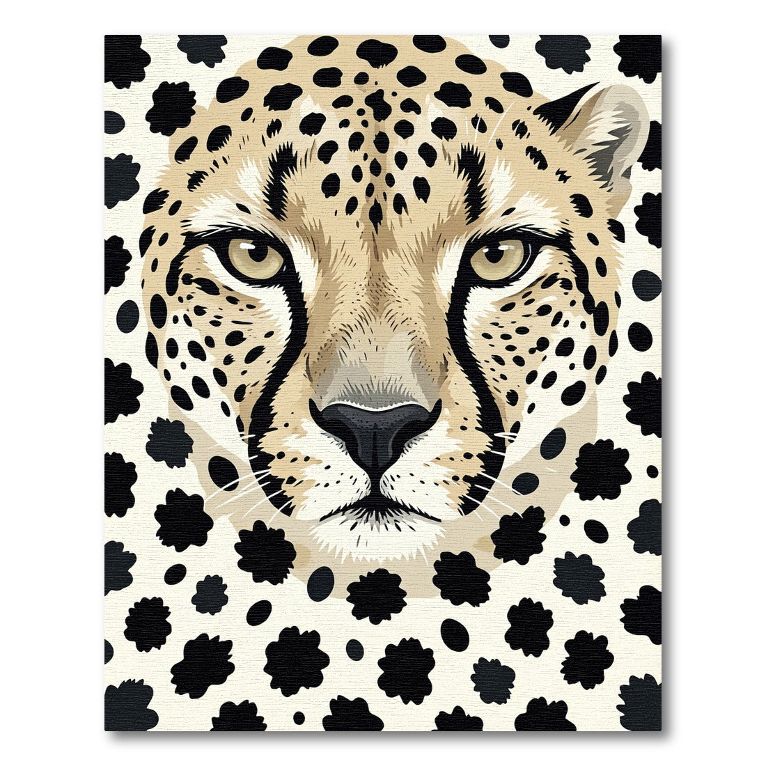 Bold Cheetah Face Black Spot Rug