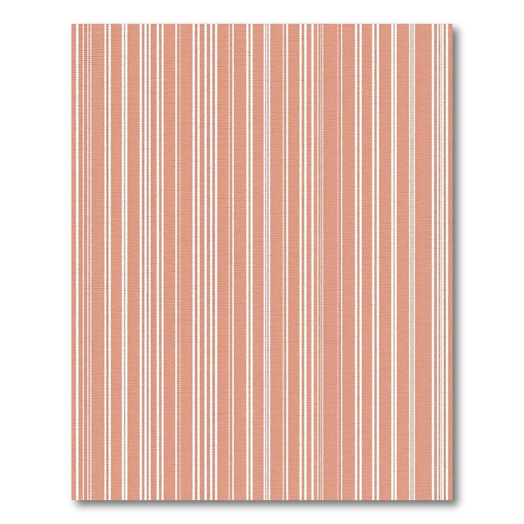 Terracotta White Vertical Stripe Rug
