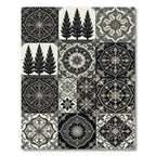 Monochromatic Filigree Tree Medallion Collage Rug