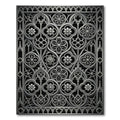 Gothic Silver Filigree Floral Ironwork Rug