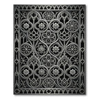 Gothic Silver Filigree Floral Ironwork Rug