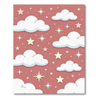 Whimsical Dusty Rose Starry Cloud Rug