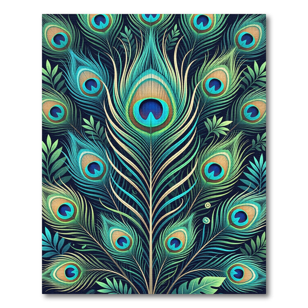 Vibrant Teal Peacock Feather Radiance Rug