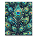 Vibrant Teal Peacock Feather Radiance Rug