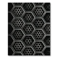 Monochromatic Metallic Industrial Geometric Hexagon Rug