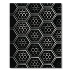 Monochromatic Metallic Industrial Geometric Hexagon Rug