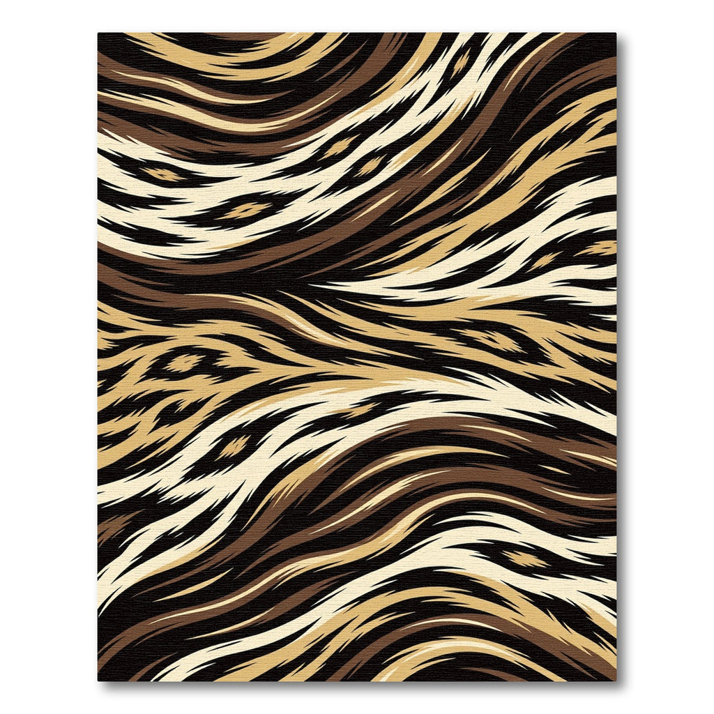 Curved Earthy Animal Stripe Rug