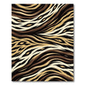 Curved Earthy Animal Stripe Rug