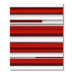 Bold Red White Horizontal Stripe Rug